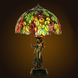 16 Inch Rural Stained Glass Table Lamp