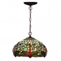 16 Inch Retro Stained Glass Pendant Light