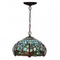 16 Inch Retro Stained Glass Pendant Light