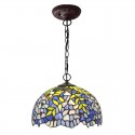 12 Inch Wisteria Stained Glass Pendant Light