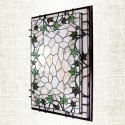 37 Inch Rectangle Stained Glass Flush Mount