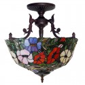 16 Inch Retro Stained Glass Pendant Light