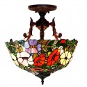 16 Inch Retro Stained Glass Pendant Light