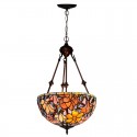 16 Inch Magnolia Flower Stained Glass Pendant Light