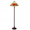 18 Inch Rose Stained Glass Floor Lamp