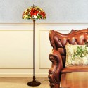 16 Inch Red Stained Glass Floor Lamp