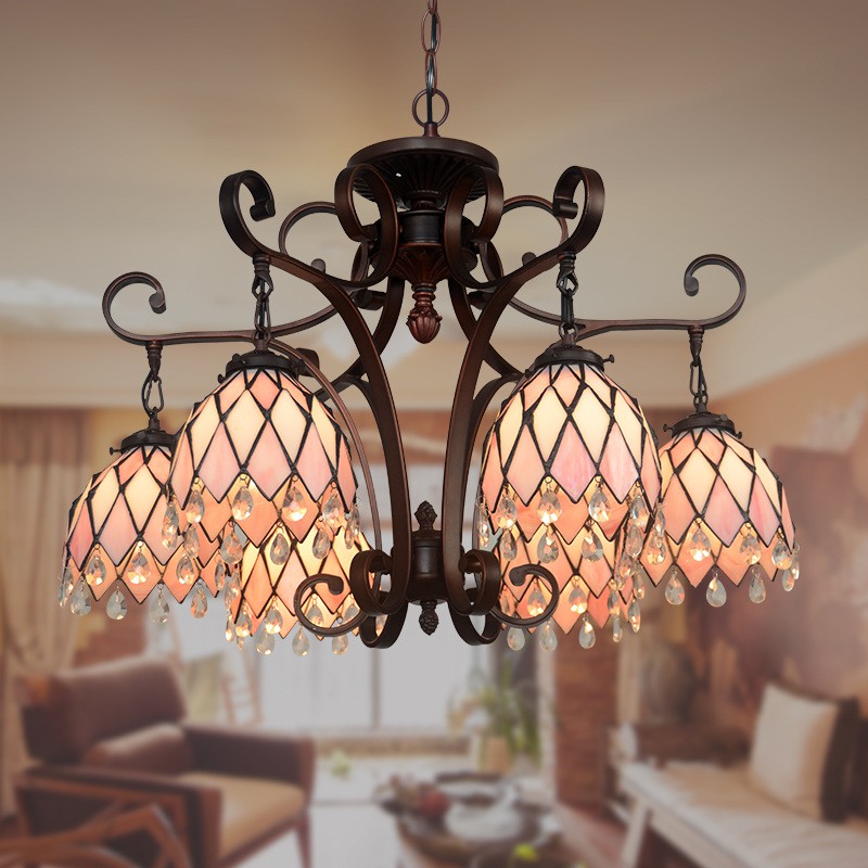 Stained glass deals chandelier lighting