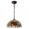 16 Inch Rustic Rural Stained Glass Pendant Light