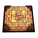 25 Inch Retro Stained Glass Flush Mount