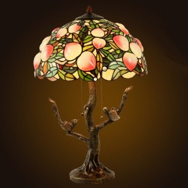 16 Inch Peach Stained Glass Table Lamp