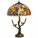 16 Inch Magnolia Flower Stained Glass Table Lamp