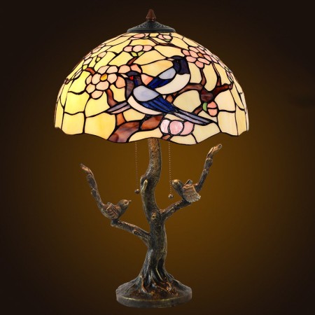 16 Inch Peach Stained Glass Table Lamp