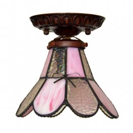 7 Inch Stained Glass Flush Mount