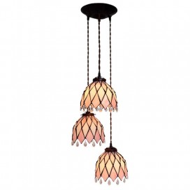 7 Inch 3 Light Stained Glass Pendant Light