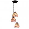 7 Inch 3 Light Stained Glass Pendant Light