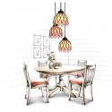 7 Inch 3 Light Stained Glass Pendant Light