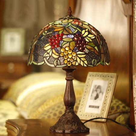 12 Inch Rural Rustic Stained Glass Table Lamp