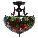 16 Inch Rural Chandelier Stained Glass Chandelier