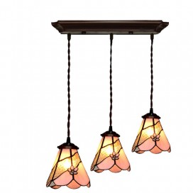 3 Light Stained Glass Pendant Light