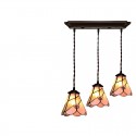 3 Light Stained Glass Pendant Light