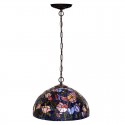 16 Inch Retro 1 Light Stained Glass Pendant Light