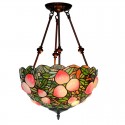 16 Inch Retro Peach Stained Glass Pendant Light