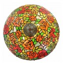 Rural Red Rose Stained Glass Table Lamp