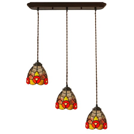 6 Inch Rural 3 Light Stained Glass Pendant Light