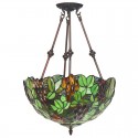 16 Inch Retro Grape Stained Glass Pendant Light