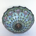 16 Inch Blue Tulip Stained Glass Pendant Light