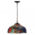 16 Inch Retro Stained Glass Pendant Light