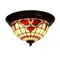 10 Inch Stained Glass Flush Mount