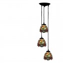 3 Light Stained Glass Pendant Light