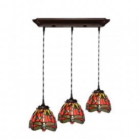 7 Inch Retro Stained Glass Pendant Light