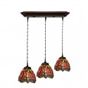 7 Inch Retro Stained Glass Pendant Light