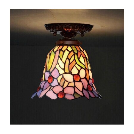 7 Inch Stained Glass Flush Mount