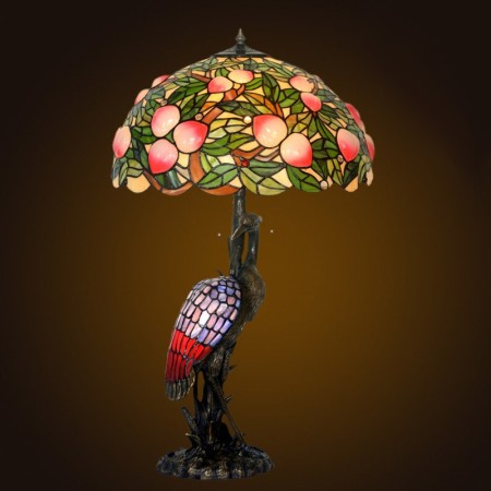 20 Inch Peach Stained Glass Table Lamp