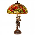 16 Inch Rural Brass Stained Glass Table Lamp