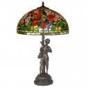 16 Inch Rural Brass Stained Glass Table Lamp