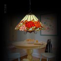 18 Inch 1 Light Rose Stained Glass Pendant Light