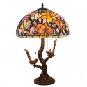 16 Inch Retro Magnolia Flower Stained Glass Table Lamp