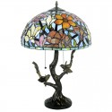 16 Inch Retro Magnolia Flower Stained Glass Table Lamp