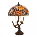 16 Inch Retro Magnolia Flower Stained Glass Table Lamp