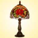 8 Inch Rose Stained Glass Table Lamp