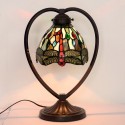 7 Inch Retro Dragonfly Stained Glass Table Lamp