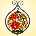 7 Inch Rose Stained Glass Table Lamp