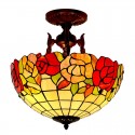 16 Inch Rural Stained Glass Pendant Light