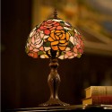 8 Inch Rose Stained Glass Table Lamp