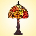 8 Inch Rose Stained Glass Table Lamp