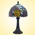 8 Inch Rose Stained Glass Table Lamp